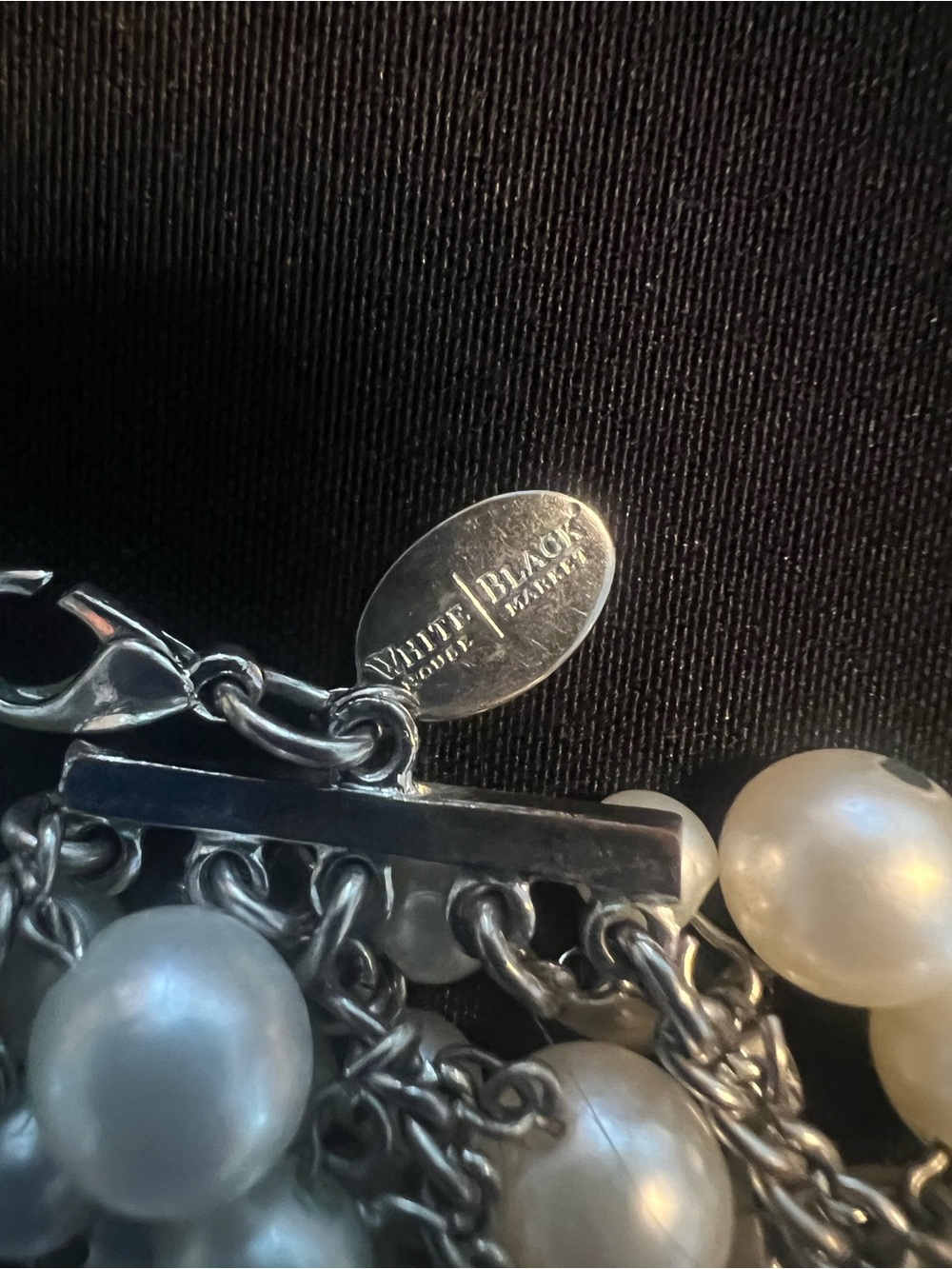 White House Black Market Multi-Strand Pearl/Crystal  Necklace - Picture 3 of 4
